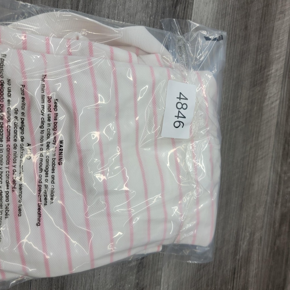 Polo Ralph Lauren Polo Shirt Mens 2XL White Pink Striped Golf Crest Embroidered - Picture 13 of 13